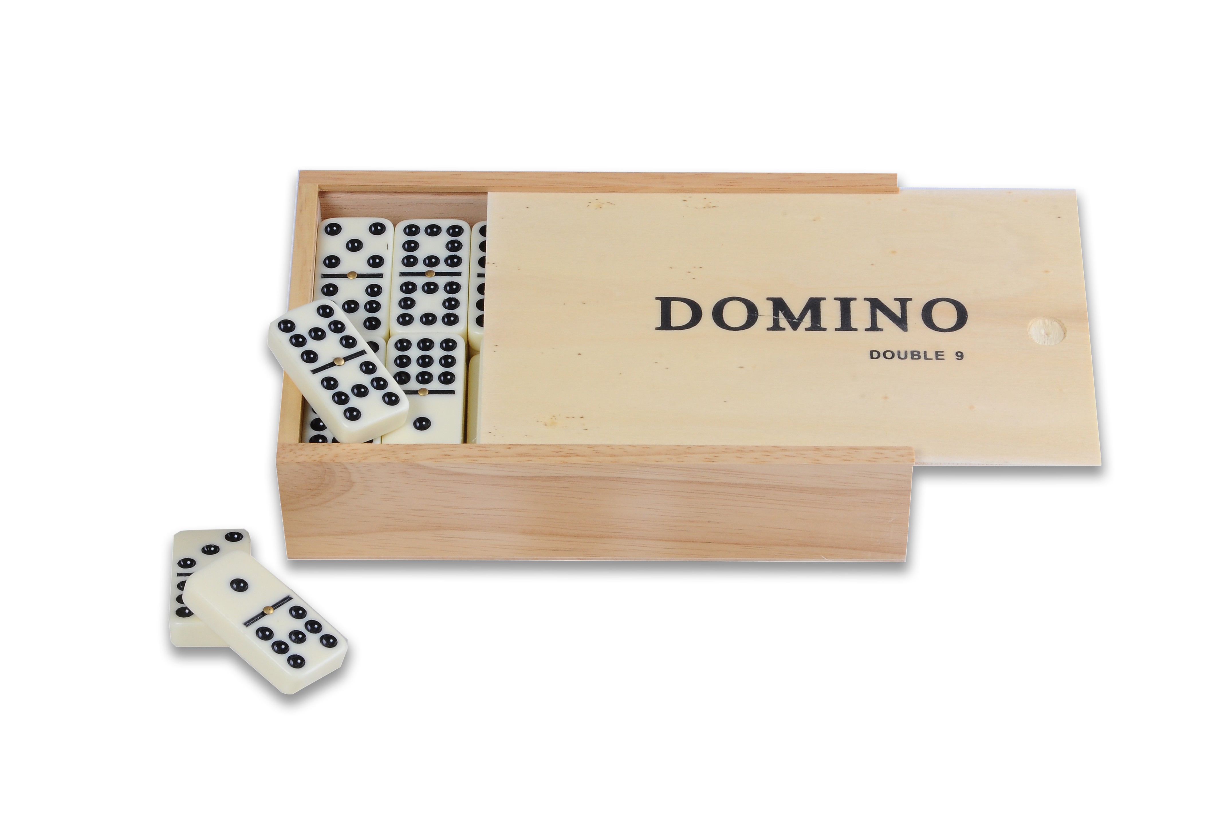 Double 9 dominos AVEC SPINNERS dans boîte en bois 