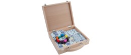 Jeu traditionnel de Dominos train mexicain D12 dans valise en bois Dominos Engelhart Longeur:6 cm Largeur:25 cm Profondeur:23 cm