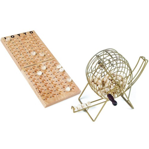 Jeu de loto en bois avec sphère métal 18 cm loto Engelhart 