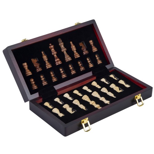 Magnifique coffret de jeux d'échecs de luxe en bois  30 cm Echecs/Dames Engelhart Longeur:5,5 cm Largeur:30 cm Profondeur:30 cm 