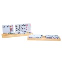 Porte-cartes et dominos en bois 26 x 6 cm