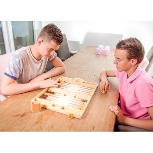 Jeu de Backgammon en bois marqueté Backgammon Engelhart Largeur:38 cm Styles:Classique Age minimum ( en années ):6 ans Matière:B