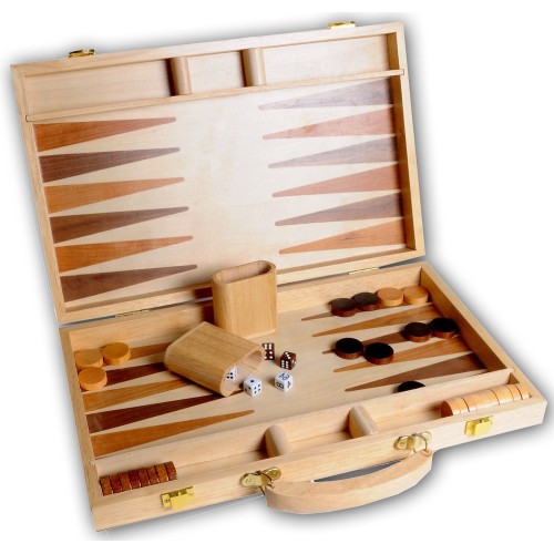 Jeu de Backgammon en bois marqueté Backgammon Engelhart Largeur:38 cm Styles:Classique Age minimum ( en années ):6 ans Matière:B