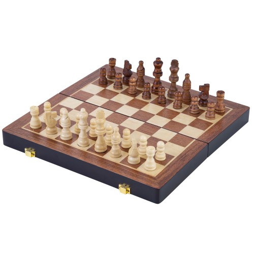 Magnifique coffret de jeux d'échecs de luxe en bois 38 x 19 x 5.2 cm