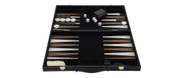 Grand jeu de Backgammon en bois finitions simili cuir Backgammon Engelhart Longeur:62 cm Largeur:46 cm Age minimum ( en années )