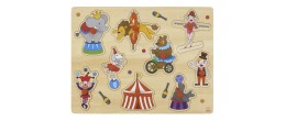 Le Cirque Puzzle d’encastrement en bois de qualité avec boutons pour bébé et enfant de 2 ans et plus