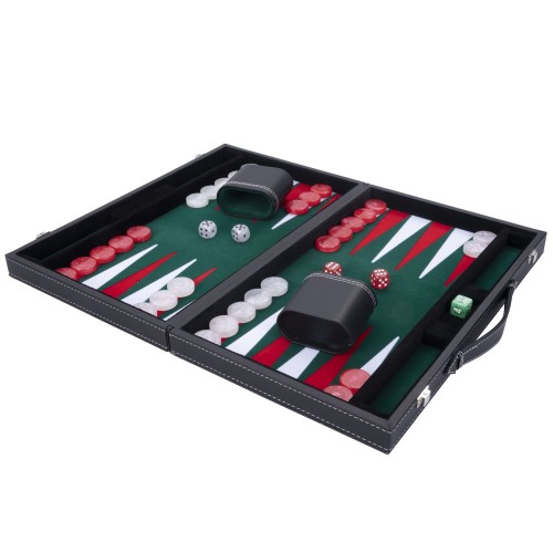 Jeu de Backgammon de luxe 38 cm, vert Backgammon Engelhart Longeur:48 cm Largeur:38 cm Age minimum ( en années ):6 ans Matière:s