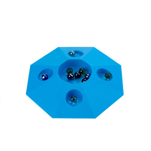 Knikkerpot Bleu jeu de billes avec 6 billes -22 cm