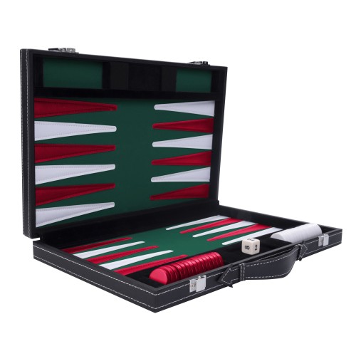 Backgammon 15 pouces - 38 cm vert Backgammon Engelhart Longeur:48 cm Largeur:38 cm Age minimum ( en années ):6 ans Matière:simil