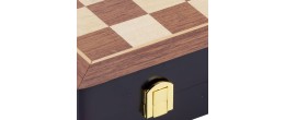 Coffret de jeux d'échecs de luxe en bois 45,5 cm Echecs/Dames Engelhart Longeur:45,5 cm Largeur:45,5 cm Age minimum ( en années 