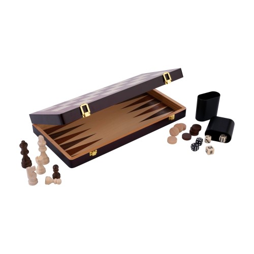 Coffret de jeux de luxe en bois Echecs / Backgammon 38,5 cm Backgammon Engelhart Largeur:38,5 cm Styles:Réversible Age minimum (