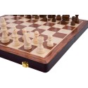 Coffret de jeux d'échecs et backgammon de luxe en bois 38 cm