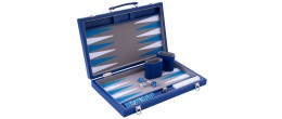 Backgammon 15"  bleu de qualité 38 cm, accessoires nacrés Backgammon Engelhart Largeur:38 cm Styles:De luxe Age minimum ( en ann