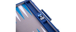 Backgammon 15"  bleu de qualité 38 cm, accessoires nacrés Backgammon Engelhart Largeur:38 cm Styles:De luxe Age minimum ( en ann