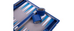 Backgammon 15"  bleu de qualité 38 cm, accessoires nacrés Backgammon Engelhart Largeur:38 cm Styles:De luxe Age minimum ( en ann