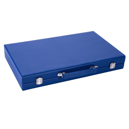 Backgammon 15"  bleu de qualité 38 cm, accessoires nacrés Backgammon Engelhart Largeur:38 cm Styles:De luxe Age minimum ( en ann