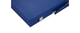 Backgammon 18" bleu et blanc de qualité 45,5 cm, accessoires nacrés Backgammon Engelhart Largeur:45,5 cm Styles:De luxe Nacré Ag