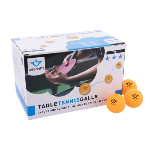 48 balles de tennis de table orange 3 étoiles - 40 mm - Certifié TTC