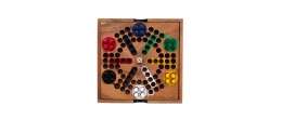 Jeu de Ludo en bois 6 joueurs Jeux de société en bois Engelhart Longeur:19,5 cm Largeur:19,5 cm Profondeur:3,5 cm Poids:700 g Ag