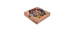 Jeu de Ludo en bois 6 joueurs Jeux de société en bois Engelhart Longeur:19,5 cm Largeur:19,5 cm Profondeur:3,5 cm Poids:700 g Ag