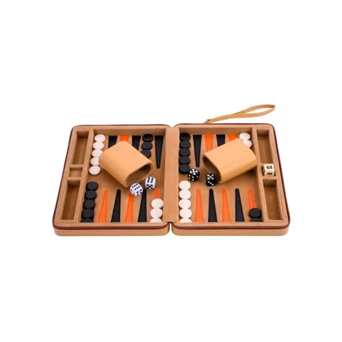 Backgammon de voyage 9 " beige orange et noir Backgammon Engelhart Age minimum ( en années ):6 ans Types:Stratégie Nombre de jou