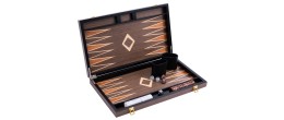 Backgammon de luxe 18" Plaqué en ronces de noyer Backgammon Engelhart Longeur:45,5 cm Largeur:26 cm Profondeur:5,6 cm Age minimu