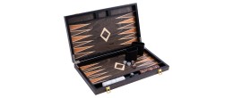 Backgammon de luxe 18" Plaqué en bois d'ébène brun Backgammon Engelhart Longeur:45,5 cm Largeur:26 cm Profondeur:5,6 cm Age mini