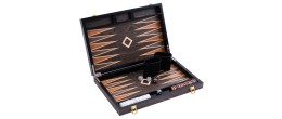 Backgammon de luxe 15" Plaqué en bois d'ébène brun Backgammon Engelhart Longeur:38 cm Largeur:24 cm Profondeur:5,6 cm Age minimu