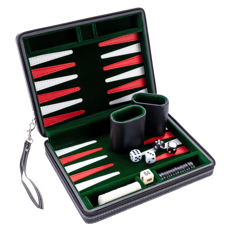 Backgammon de voyage 9 " vert rouge blanc Backgammon Engelhart Age minimum ( en années ):6 ans Types:Stratégie Nombre de joueurs