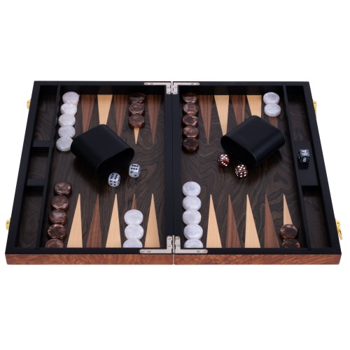 Backgammon de luxe 15" plaqué bois de rose Backgammon Engelhart Longeur:38 cm Largeur:24 cm Profondeur:5,6 cm Age minimum ( en a