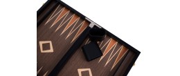 Backgammon de luxe 18" Plaqué en ronces de noyer Backgammon Engelhart Longeur:45,5 cm Largeur:26 cm Profondeur:5,6 cm Age minimu