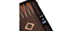 Backgammon de luxe 18" Plaqué en ronces de noyer Backgammon Engelhart Longeur:45,5 cm Largeur:26 cm Profondeur:5,6 cm Age minimu