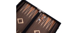 Backgammon de luxe 18" Plaqué en ronces de noyer Backgammon Engelhart Longeur:45,5 cm Largeur:26 cm Profondeur:5,6 cm Age minimu