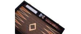 Backgammon de luxe 15" Plaqué en ronces de noyer Backgammon Engelhart Longeur:38 cm Largeur:24 cm Profondeur:5,6 cm Age minimum 