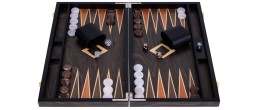 Backgammon de luxe 18" Plaqué en bois d'ébène brun Backgammon Engelhart Longeur:45,5 cm Largeur:26 cm Profondeur:5,6 cm Age mini