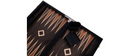 Backgammon de luxe 18" Plaqué en bois d'ébène brun Backgammon Engelhart Longeur:45,5 cm Largeur:26 cm Profondeur:5,6 cm Age mini