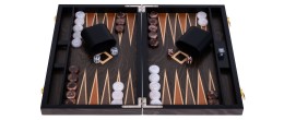 Backgammon de luxe 15" Plaqué en bois d'ébène brun Backgammon Engelhart Longeur:38 cm Largeur:24 cm Profondeur:5,6 cm Age minimu