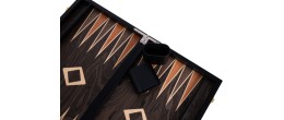 Backgammon de luxe 15" Plaqué en bois d'ébène brun Backgammon Engelhart Longeur:38 cm Largeur:24 cm Profondeur:5,6 cm Age minimu