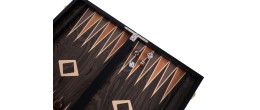 Backgammon de luxe 15" Plaqué en bois d'ébène brun Backgammon Engelhart Longeur:38 cm Largeur:24 cm Profondeur:5,6 cm Age minimu