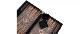 Backgammon de luxe 15 " Plaqué en bois d'ébène gris Backgammon Engelhart Longeur:38 cm Largeur:24 cm Profondeur:5,6 cm Age minim