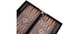 Backgammon de luxe 15 " Plaqué en bois d'ébène gris Backgammon Engelhart Longeur:38 cm Largeur:24 cm Profondeur:5,6 cm Age minim