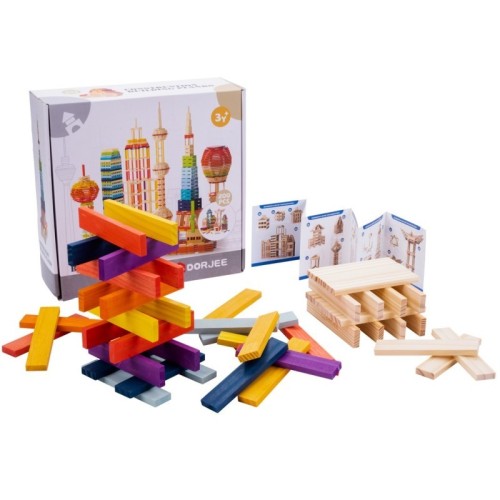 Jeu de construction en bois Jeux de construction Dorjee Longeur:27 cm Largeur:24,5 cm Profondeur:8,5 cm Poids:2,3 kg Age minimum