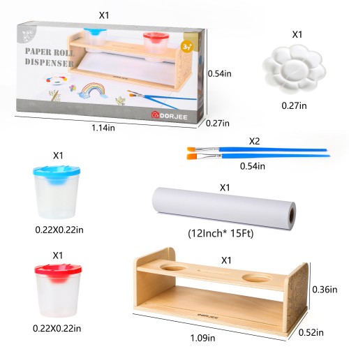 Distributeur de papier créatif Jeux éducatifs et ludiques en bois Dorjee Longeur:34 cm Largeur:16 cm Profondeur:10 cm Poids:0,8 