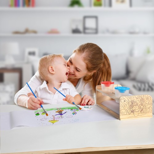 Distributeur de papier créatif Jeux éducatifs et ludiques en bois Dorjee Longeur:34 cm Largeur:16 cm Profondeur:10 cm Poids:0,8 