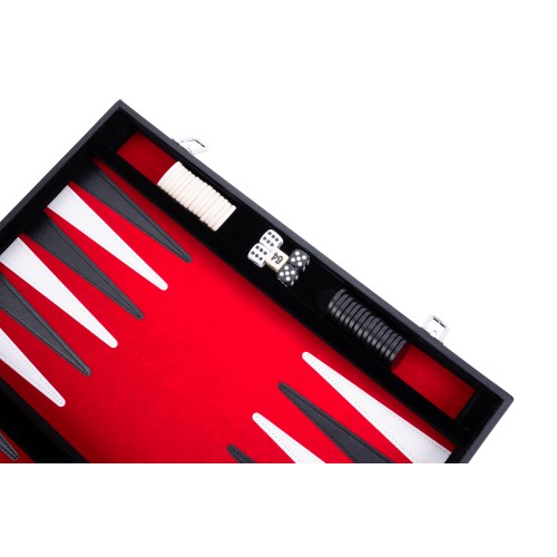 Backgammon surpiqué 18 Pouces - Rouge Noir Blanc Backgammon Engelhart Longeur:57 cm Largeur:46 cm Profondeur:3 cm Age minimum ( 