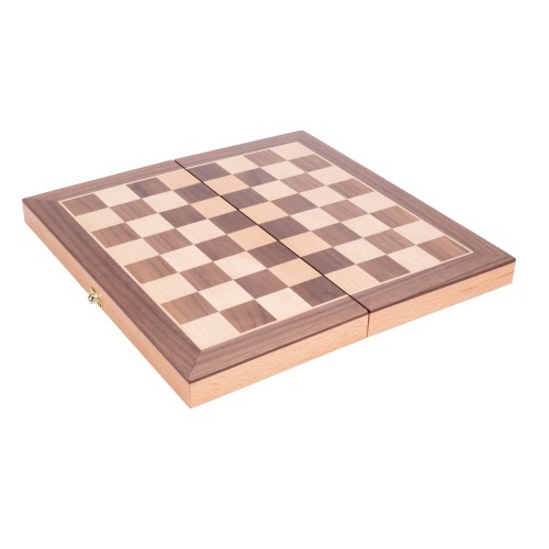 Jeu d'échecs en bois de hêtre placage noyer Echecs Engelhart Longeur:30 cm Largeur:30 cm Age minimum ( en années ):6 ans Matière