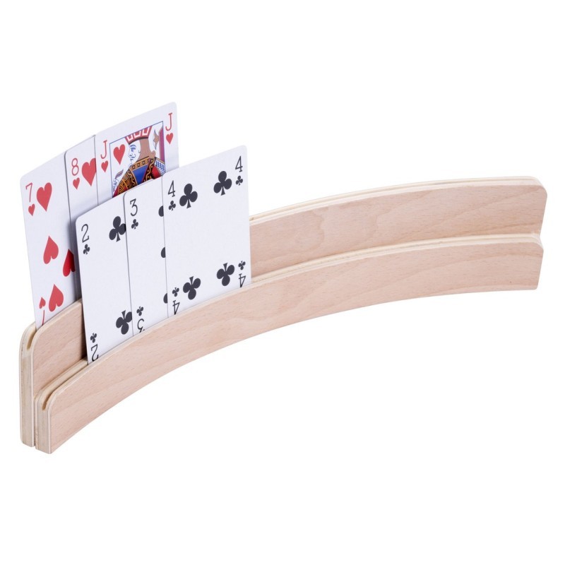 Porte-cartes à jouer en bois Double semi-circulaire