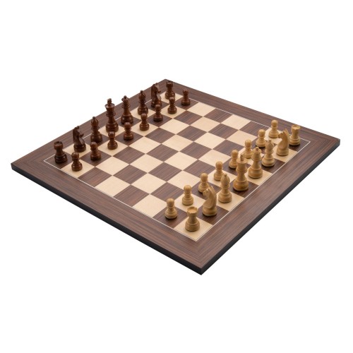 Jeu d'échecs de luxe marqueté en bois 50 cm marron / naturel Echecs/Dames Engelhart Longeur:50 cm Largeur:50 cm Styles:De luxe A