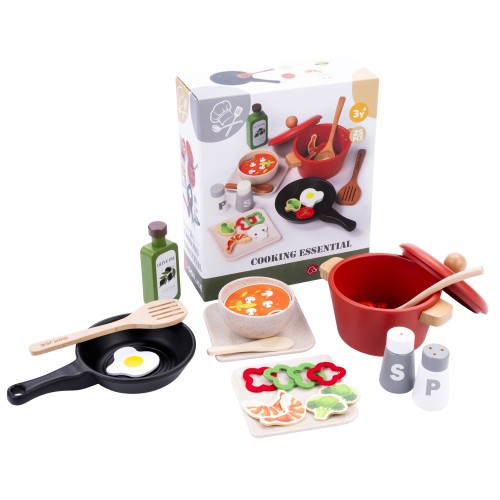 Essentiels de Cuisine en Bois Jeux d'imitation Dorjee Age minimum ( en années ):3 ans Matière:Bois Nombre de joueurs:1 joueur Pu