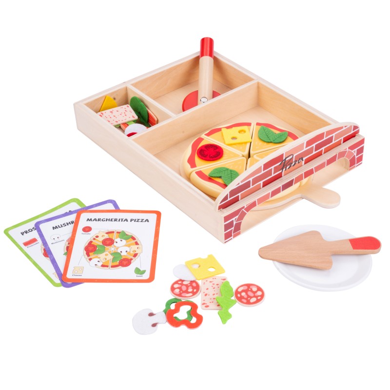 Set de Pizza Gourmet en bois Jeux d'imitation Dorjee Age minimum ( en années ):3 ans Matière:Bois Nombre de joueurs:1 joueur Pub